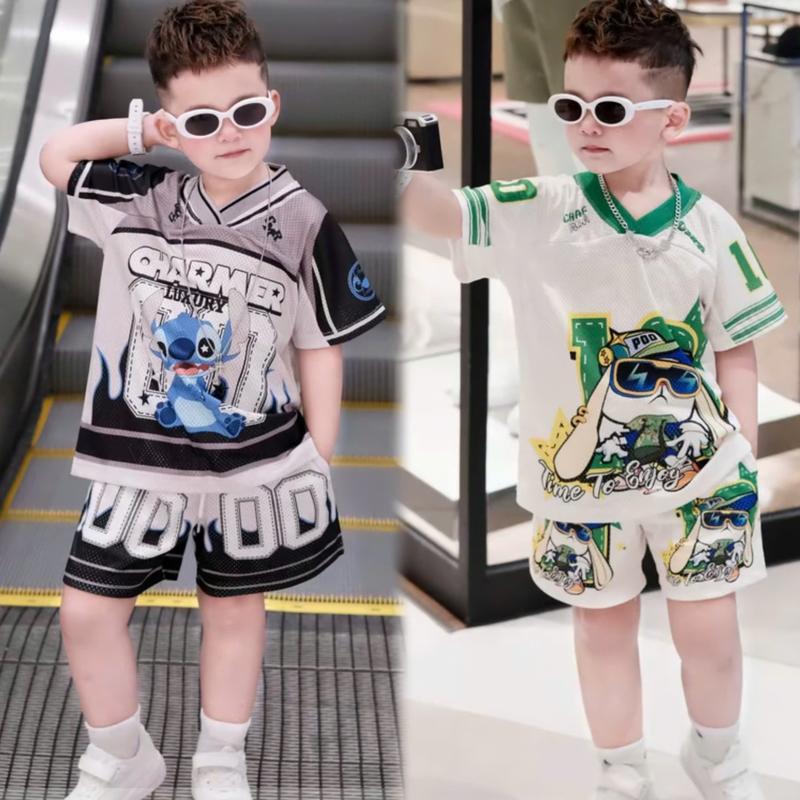 (9-45kg) Bộ Đồ Quần và Áo bé trai Boy Phố Phong cách mùa hè in hình đáng yêu Chất vải cotton co dãn mềm mại thấm hút mồ hôi cho bé