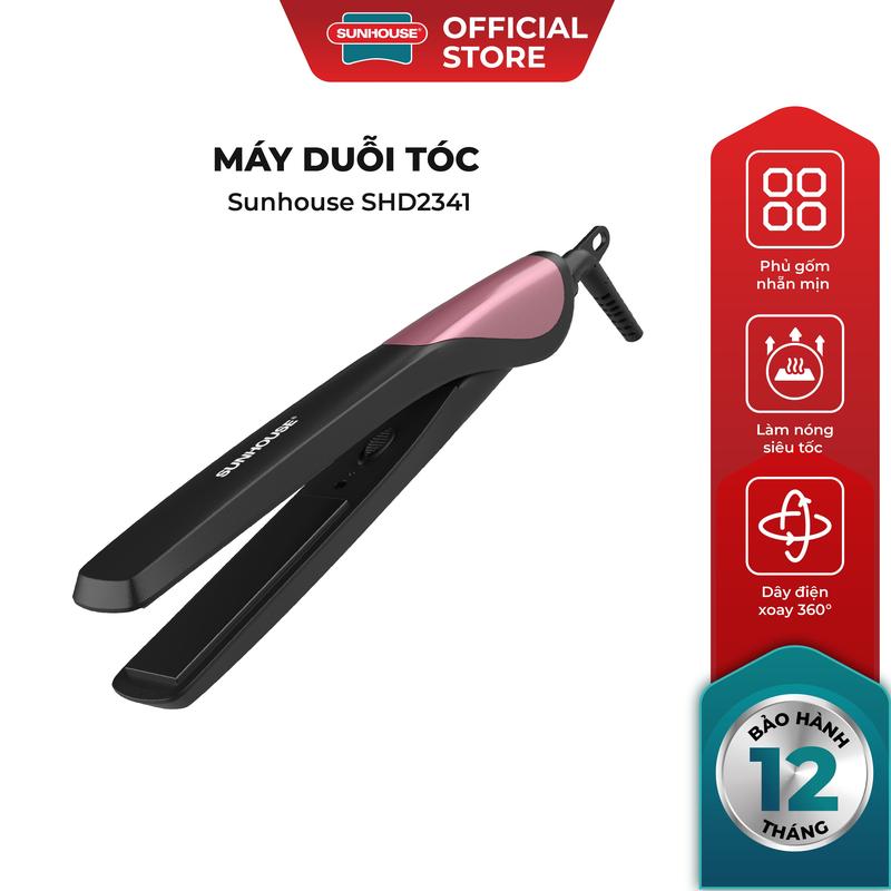 Máy duỗi tóc Sunhouse SHD2341 - Phủ gốm nhẵn mịn - Làm nóng siêu tốc - Dây điện xoay 360°