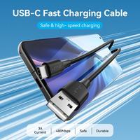 Gambar VENTION CTHBF Kabel Data USB 2.0 to Type C Fast Charging 3A Support FCP Qualcomm QC AFC Black Tipe C Cable 1M 1 Meter dari Pampam Shop Kab. Tangerang 3 Tokopedia