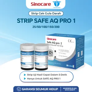 Sinocare isi Refill Alat Cek Gula Darah Safe AQ Pro I Strip (25/50/100/150/200pcs) Sinoheart