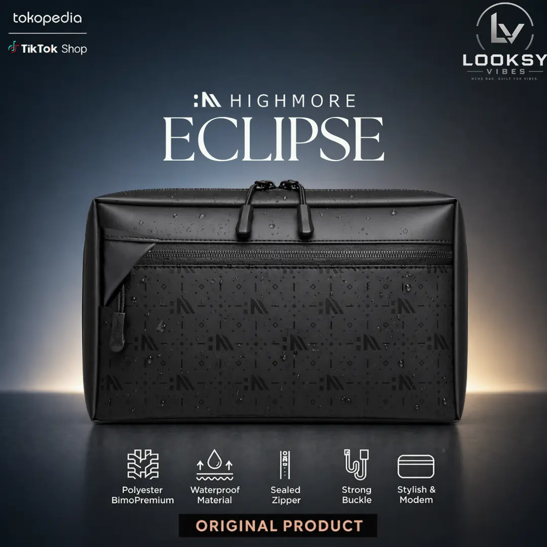 Promo Exclusive HIGHMORE Eclipse - Tas Selempang Pria Waterproof 3in1 Multifungsi Sling Bag Handbag Clutch Tas Pria Stylish Premium