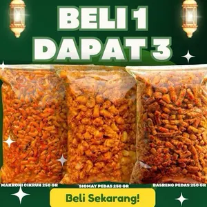 PAKET BUNDLING PROMO BELI 1 DAPAT 3- SIOMAY MINI PEDAS 250GR MAKARONI CIKRUH 250GR BASRENG PEDAS 250GR BELI 1 DAPET