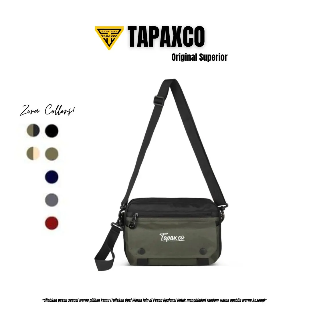 [Beli Lokal] TAPAXCO Tas Selempang Pria Terbaru Zora Slingbag 2IN1 Slingbag and Handbag Casual Local Original Waistbag
