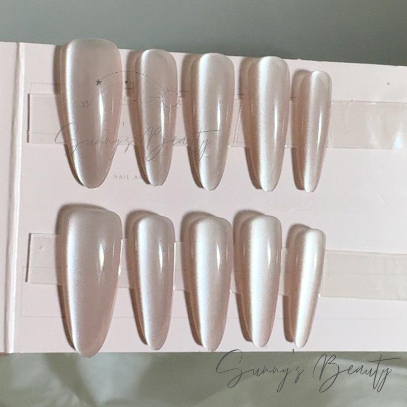 Móng Tay Miếng Dán Móng Tay, Mắt Mèo Giọt Nước Dài, Màu Nude, Móng Tay Tay Tay Nguyên Chất Làm Móng Tay, Móng Tay Giả, 5036 #, M053