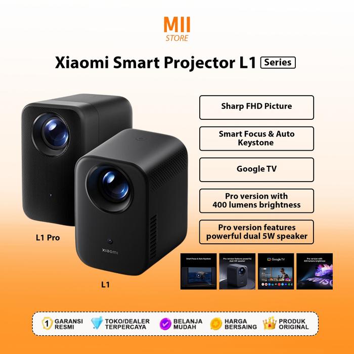 Gambar Xiaomi Smart Projector L1 Pro - 400 ANSI Lumen - Resolusi 1920x1080 dari MII Store Indonesia Kota Administrasi Jakarta Pusat Tokopedia