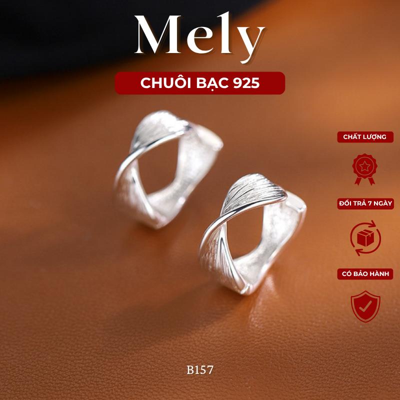 Khuyên tai nữ tròn chuôi bạc 925 phụ kiện trang sức bông tai khoen tròn basic Mely B157