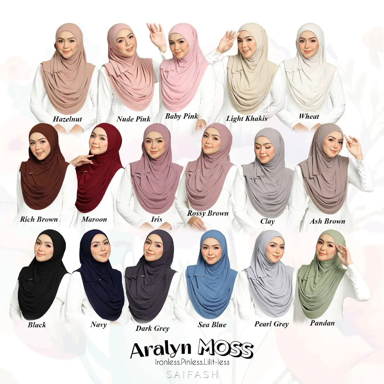 SAIFASH ARALYN MOSS CREPE AUTUMN INSTANT SHAWL IRONLESS