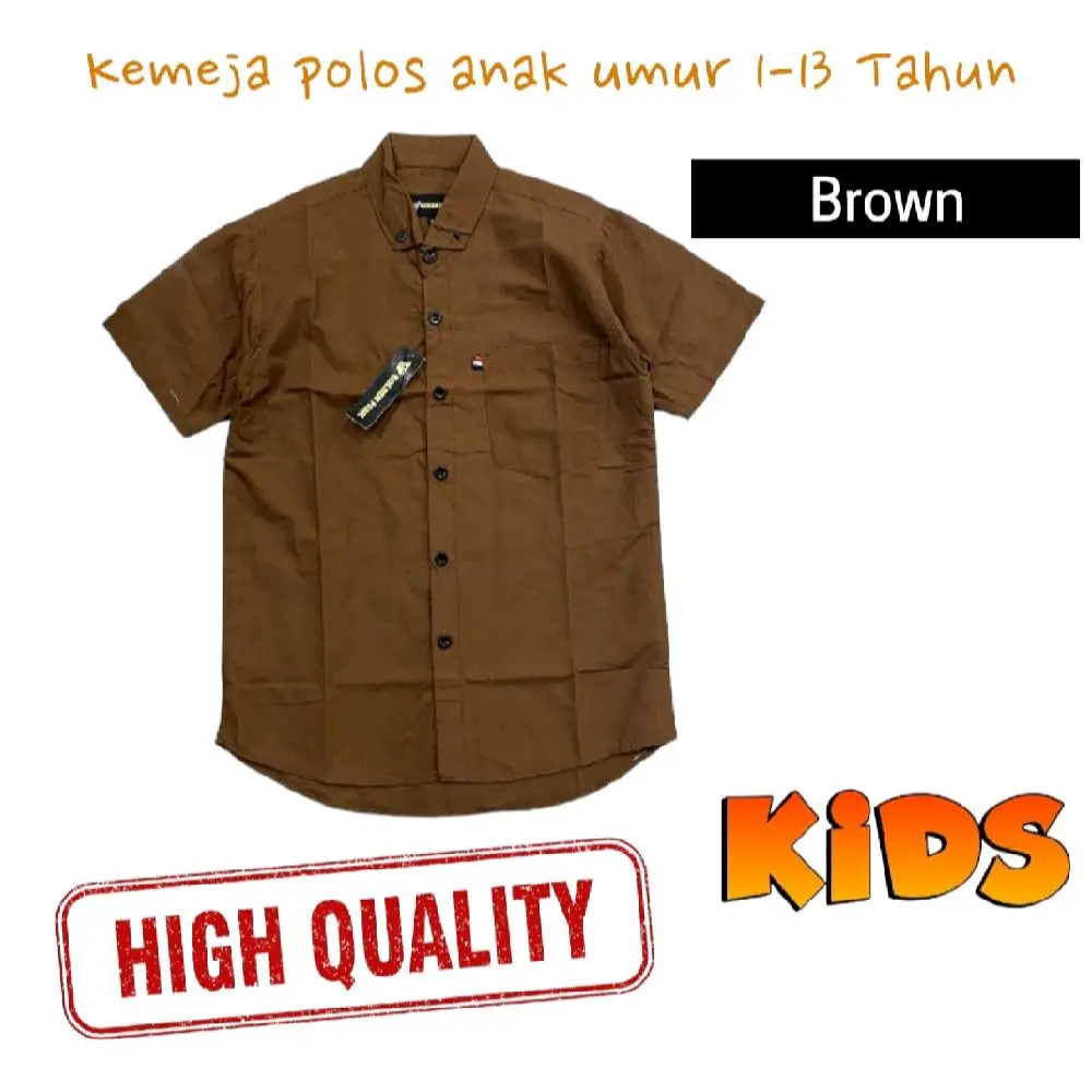 Atasan Anak Laki-Laki Kemeja Anak Tanggung Warna Hitam