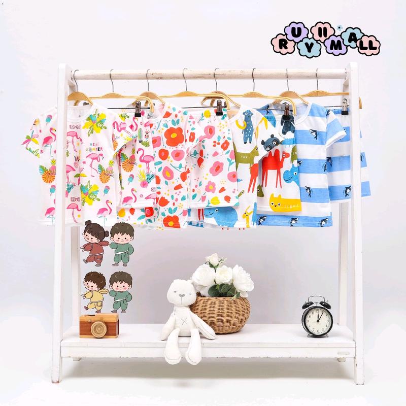 RuyiiMall Setelan Anak Celana Pendek Lengan Pendek 1-5th |  SETELAN PENDEK ANAK / PAKAIAN ANAK LAKI LAKI / SETELAN ANAK 0