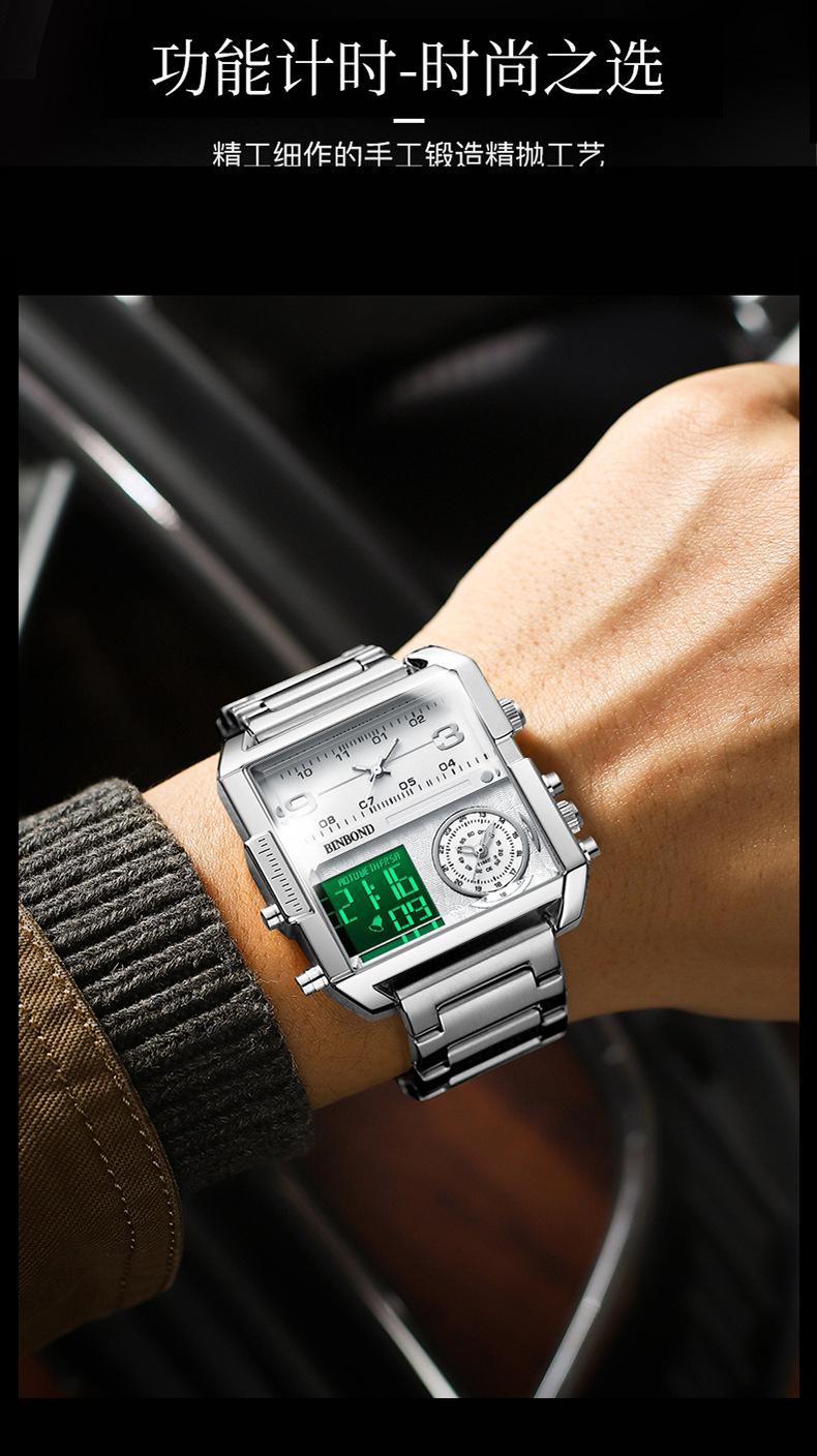 LUXUERY Jam Tangan Pria TRIPLE Time Original Tahan Air Analog Digital Rantai Stainless Steel BEST QUALITY Double Lock Keren BISA COD Watch Watches