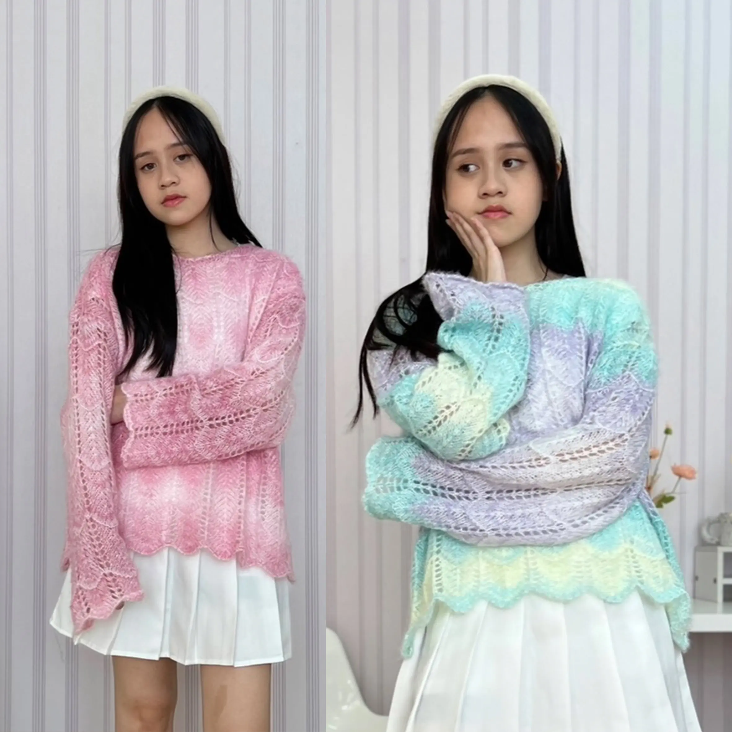 De Marly Knit Sweater - Bling It On - Atasan Top Sweater Berongga - Outer Layer Panjang Knitwear Wanita Baju Hollow Knitwear