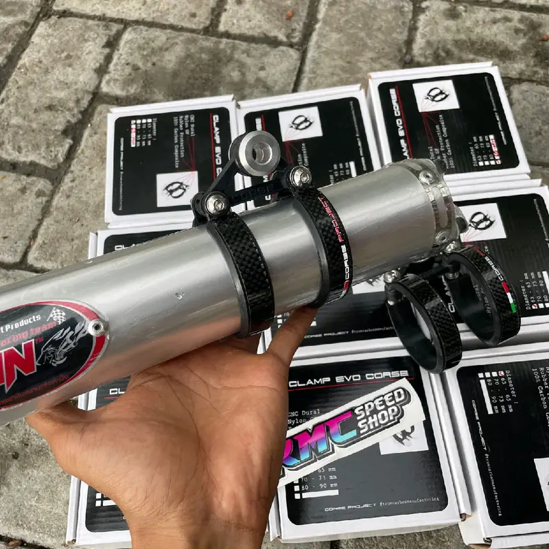 Klem Cilincer 2tak carbon tipe evo / klem knalpot 2tak carbon evo corse project 5