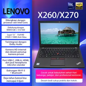 [Pre-owned]Lenovo X260/X270 Intel Core I7 Gen 6 I Ram 16 Gb Ssd 1 TB I Layar 12.5 Inch I Keyboard US I Mouse Dan Tas Siap Pakai  Cocok Kerja & Belajar Stok Terbatas  Laptop Bisnis   Mulus 90% Siap Pakai Gratis Mouse + Tas