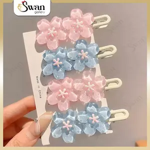 Jepit Poni Bunga Pastel Wanita 7CM Aksesoris Rambut Hair Clips Flower Aesthetic Korea Fashion Cantik