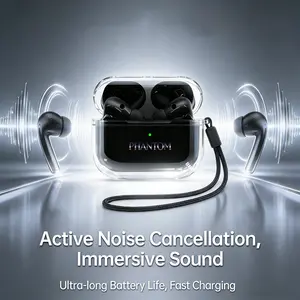 2026 NEW EMBEDRONE PHANTOM LP-33 Earphone Nirkabel, Tahan Air IPX7, Baterai Tahan Lama, Bass Kuat, Surround 3D, Peredam Suara Cerdas, Gaming, Panggilan, Musik, Olahraga, Earphone Bluetooth Nirkabel