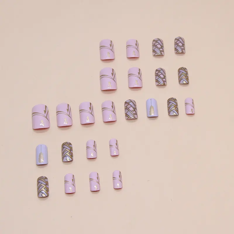 Kuku Palsu Extension 24pcs Nails / Kuku  Palsu Motif Free Lem Cair Kuku panjang 8