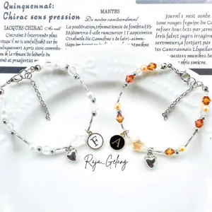 KeyKey Bracelet Love Diamond Sparkling Bisa Pilih Inisial Huruf Gelang
