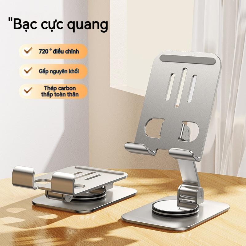 Giá Đỡ Điện Thoại Di Động Giá Đỡ Hợp Kim Nhôm Có Thể Gập Lại Xoay 360 Độ, Sản Phẩm Mới, Đế Kim Loại, Chống Trượt Silicon, Có Phụ Kiện khi nằm，đỡ điện thoại giá đỡ dt giá đỡ điện thoại di động  giá đỡ kê điện thoại Giá Đỡ Điện Giá đỡ điện 1