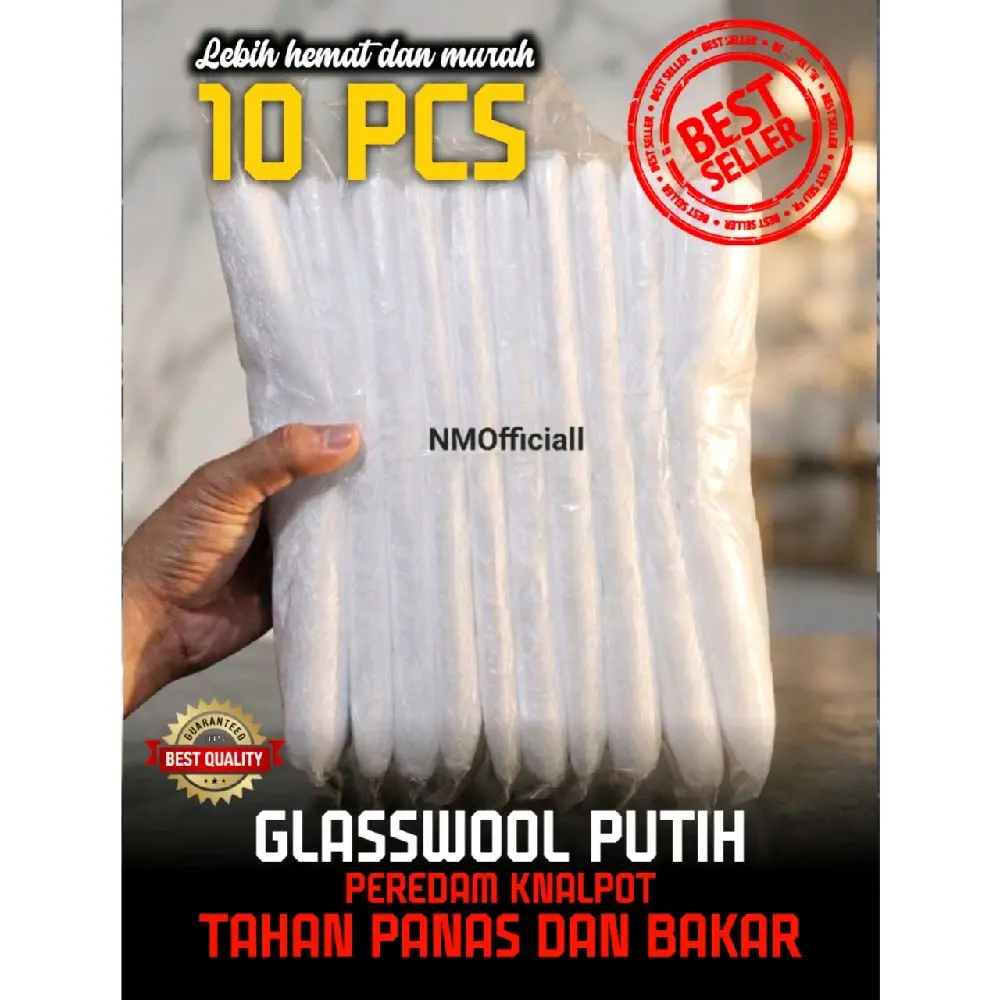 Glasswool Putih Racing 10 pcs | Gasbul peredam knalpot anti panas dan tahan bakar