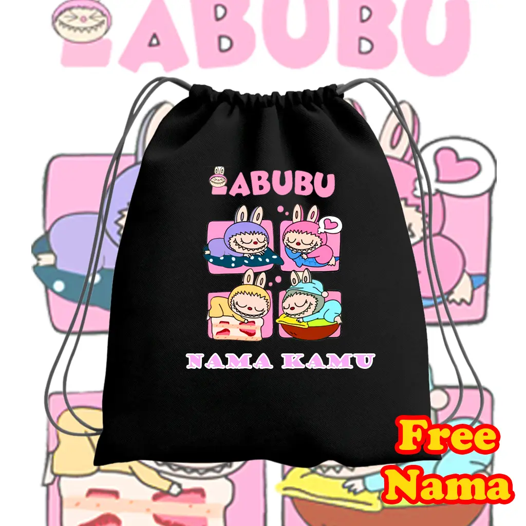Tas kantong Serut Labubu Anak Perempuan Lucu & Fashionable - ransel anak cewek mainan r ansel