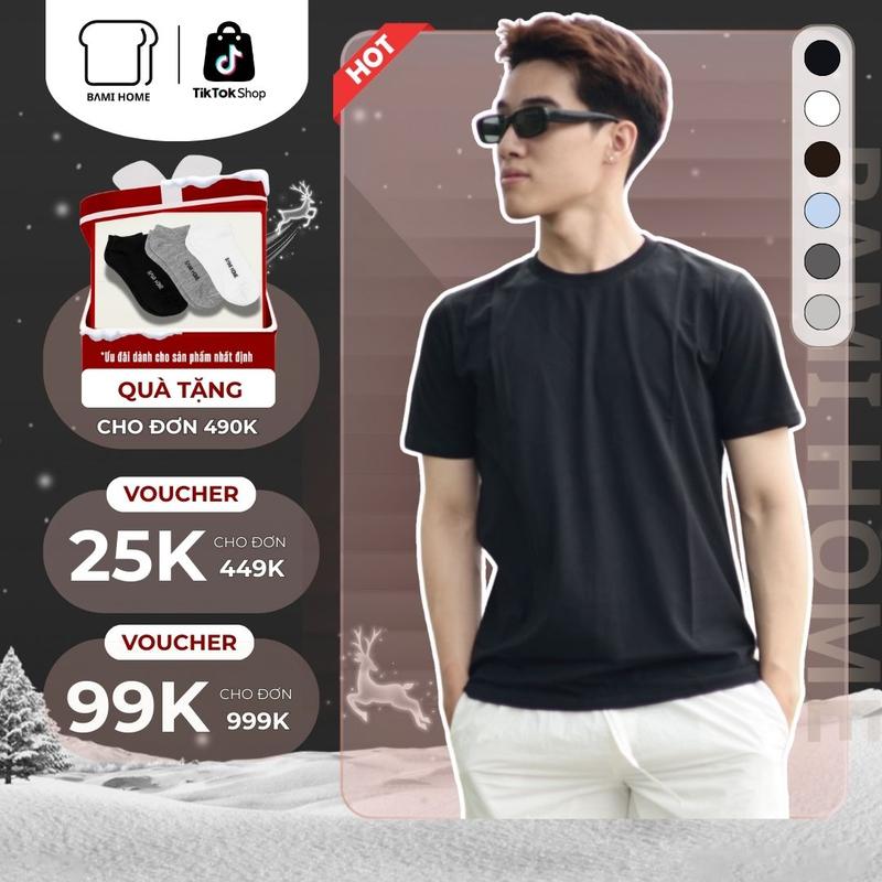   OUTLET T12  Áo thun nam cao cấp thiết kế cố tròn form vừa vặn màu sắc basic dễ phối đồ ATS01 BAMIHOME store 