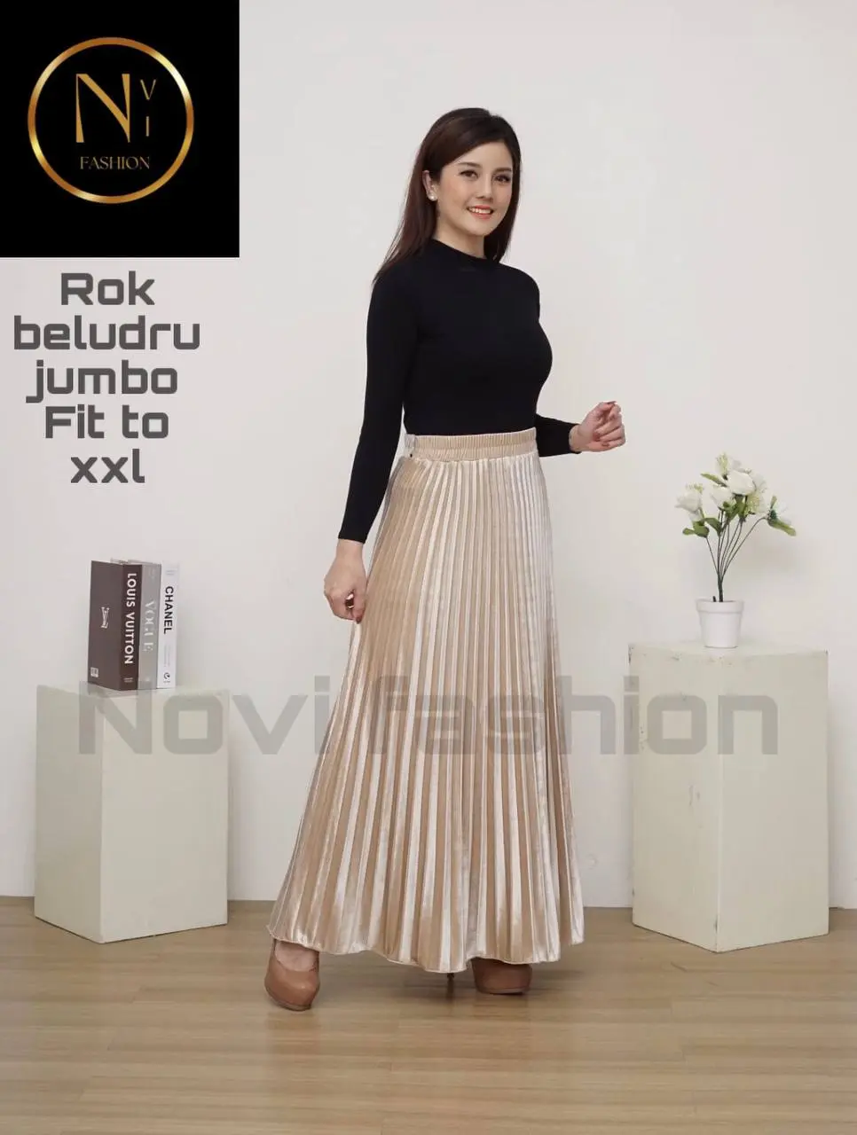 shakinah rok beludru impor panjang fit to xxl/rok mewah jumbo/ROK BLUDRU ROK VELVET BULU PANJANG PLISKET MAXI KERJA ABG POLOS LEMBUT PREMIUM PAYUNG MURAH GROSIR
