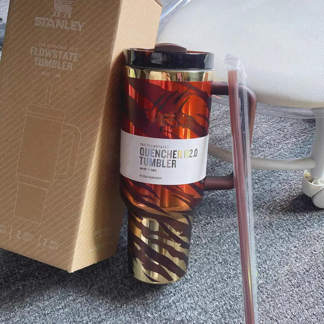 hot water flask Cross-border new car thermos 304 stainless steel straw high-quality 40oz water cup large-capacity ice cup