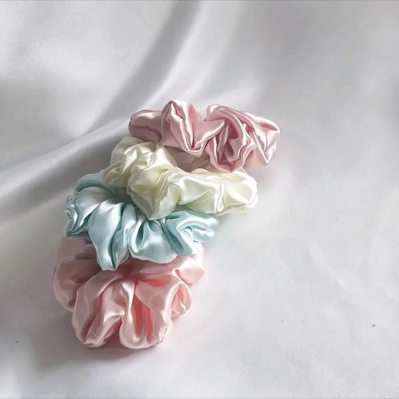 Isi 8Pcs Scrunchie satin Uk.small Ikatrambut scrunchie cepol hijab korea 5