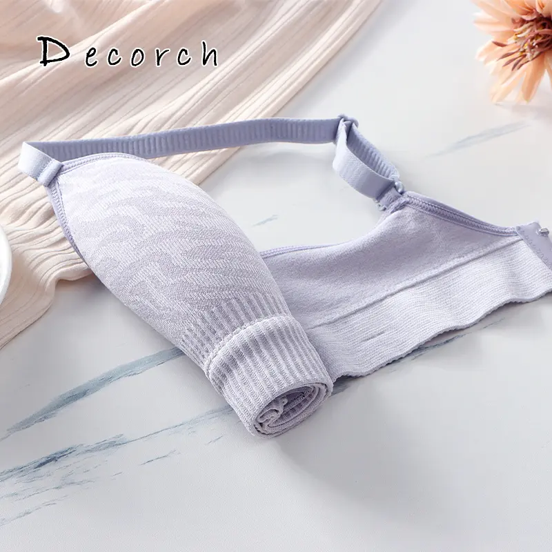 Đồ Lót Không Gọng, Áo Ngực Ngực Nữ, Thoải Mái Và Mềm Mại, Áo Sơ Mi Này Có Khung Vẫn Bị Kẹp Ở Mặt Trước. Bra Women Kem Cam 4