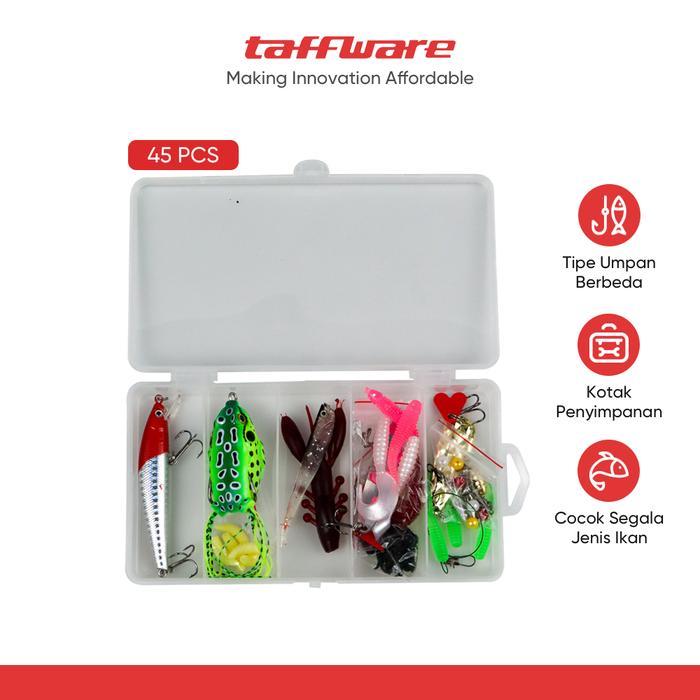 Gambar TaffSPORT Umpan Pancing Ikan Set Fishing Bait Kit 45 PCS - DWS250-C dari Taffware Official Store Kota Administrasi Jakarta Barat Tokopedia