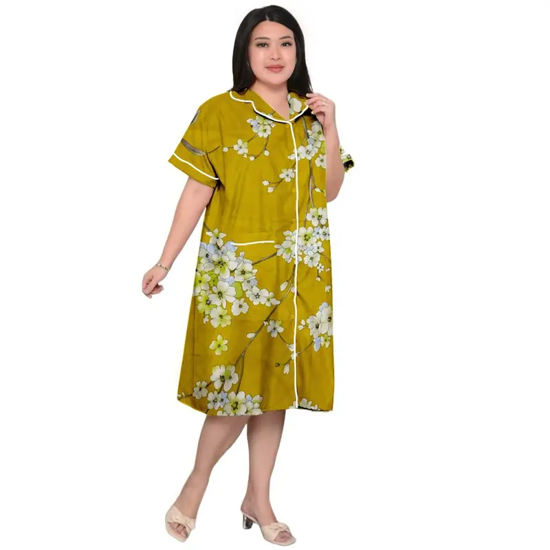 daster piyama wanita jumbo ld120/daster wanita oversize Katun Busui Ibu Kancing Bumil Tidur 4
