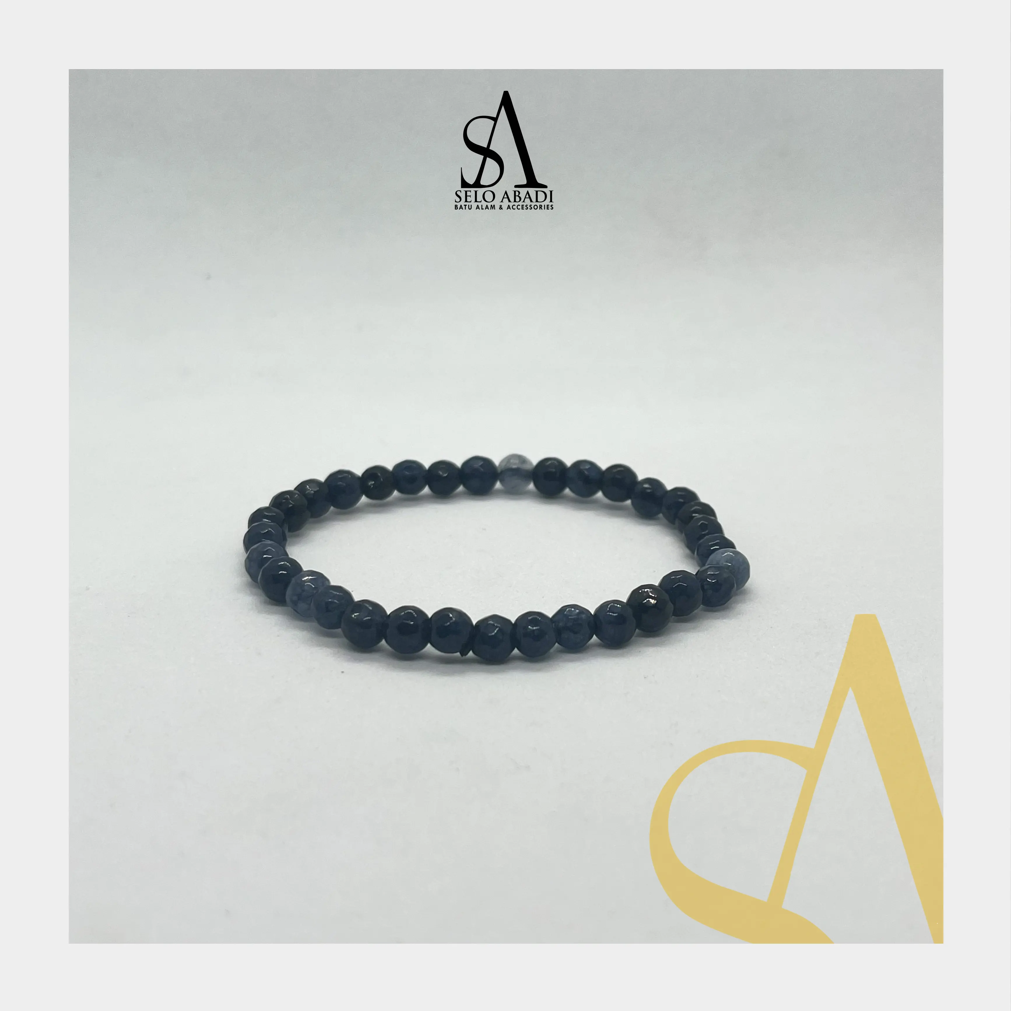 Gelang Blue Sapphire Local Faced Batu Natural