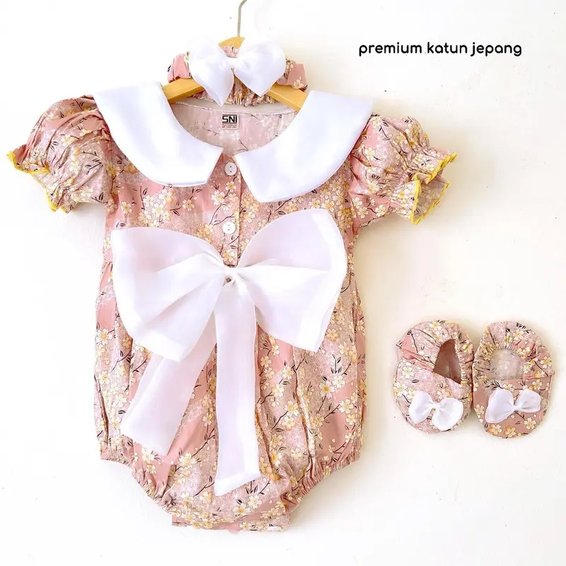 ICHIKA JUMPER SUIT Baju Bando Sepatu Pakaian Anak Cewe Lucu Murah Terlaris Cod Babee Baby Shop French pao Lona 0