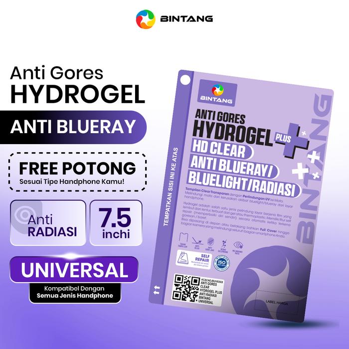 Gambar BINTANG Anti Gores Hydrogel 7.5 Inci Clear Anti Blueray / Anti Bluelight / Anti Radiasi Fullcover Universal - Full Cover dari Bintang Official Store Kota Tangerang Tokopedia