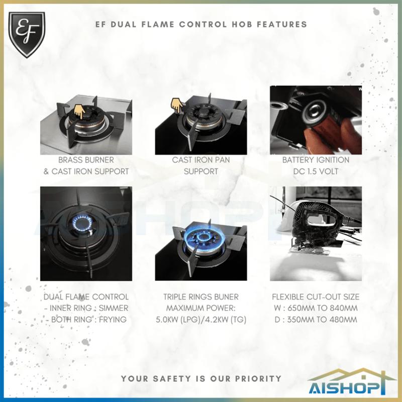 Product Introduction of [SG Seller]EF EFH 2763 WT VSB 2 BURNER STAINLESS STEEL GAS HOB(2 YEARS MANUFACTURER WARRANTY) 21