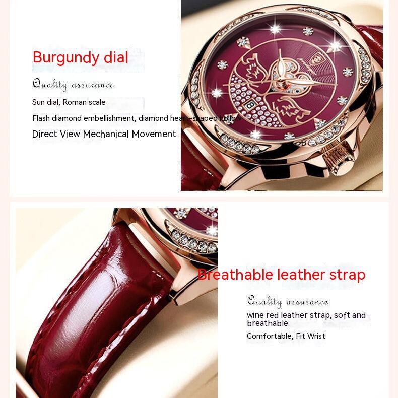 Swiss brand waterproof luminous women's calendar quartz watch _voghion.com