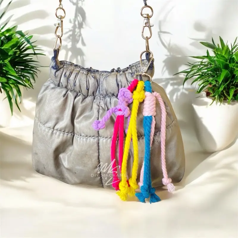Macrame Carabiner Bag Charm Rainbow Gantungan Kunci Gantungan Tas Souvenir Keychain Hiasan Souvenir Pernikahan Murah Keychain Pengait 6