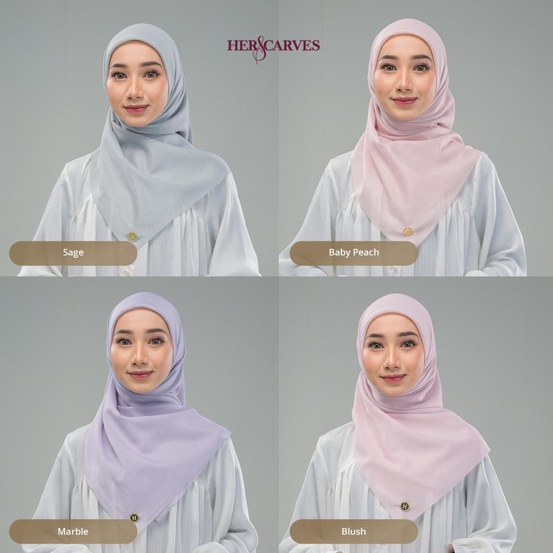 Classy Emboss Hers - Kerudung Hijab Segi Empat Polos Box Premium by HerScarves - Ecer (1pcs) Square Muslim Wanita 4