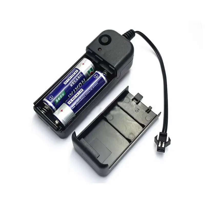 1PCS EL cold light driver 3V battery box Round wire with SM male head No. 5, 2-section power box with switch, three adjustable positions