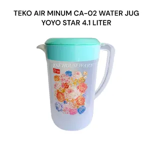 TSF Yoyo Star Ca-02 Teko Air Minum Water Jug 4.1L / 2.1L Warna Biru Hijau Pink Bahan Plastik Tebal Kuat Kokoh Berkualitas Terbaik Produk Original Murah Grosir Cod