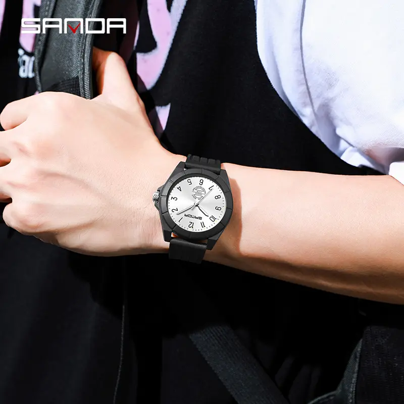 Jam Tangan Wanita Pria Analog Kasual Tahan Air 5 Bar SANDA 6212 6
