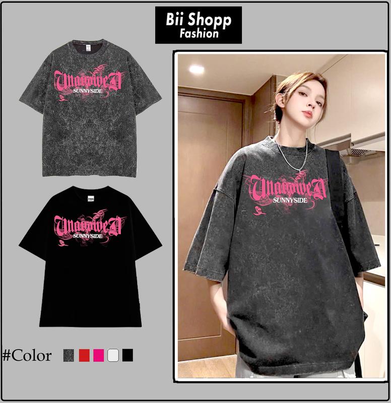 LOCAL BRAND Áo thun Wash SUNNY Phong Cách Unisex Form Rộng Áo thun Phông Phong Cách Âu Mỹ Top Women