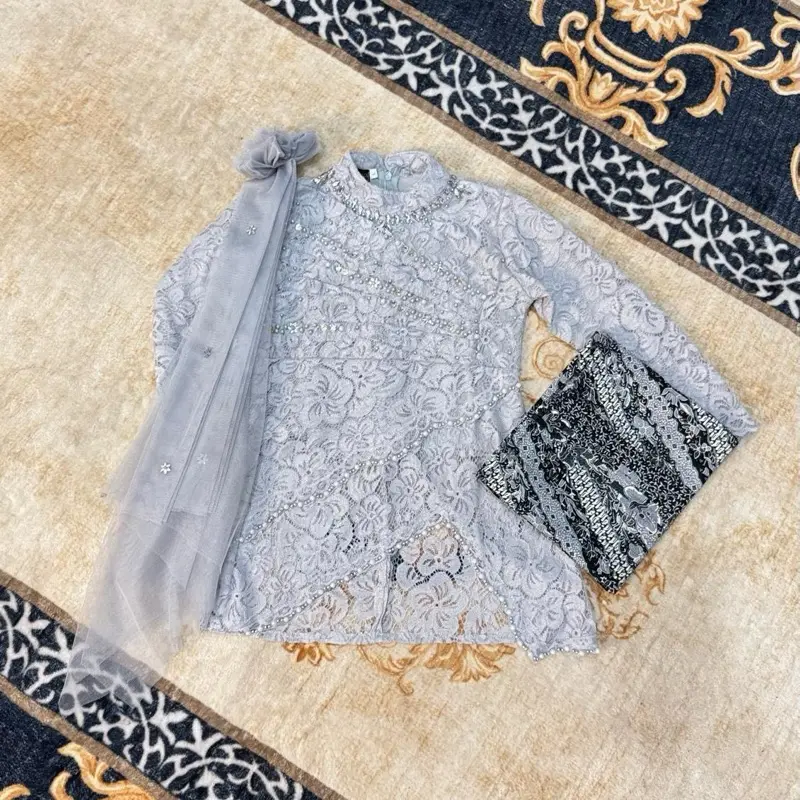 Kebaya Anak Selena Setelan Baju Anak Usia 4-12 tahun Kebaya Brukat Anak Perempuan 3