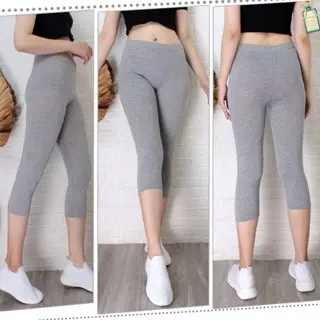 Leging 3/4 Wanita Jumbo Standar Bahan Kaos Rayon daily ❤ hitam 4