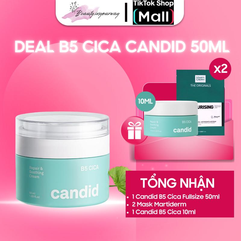 Kem Dưỡng Giúp Cấp Ẩm Và Làm Dịu Da B5 Cica Candid 50ml, Hàng Công Ty