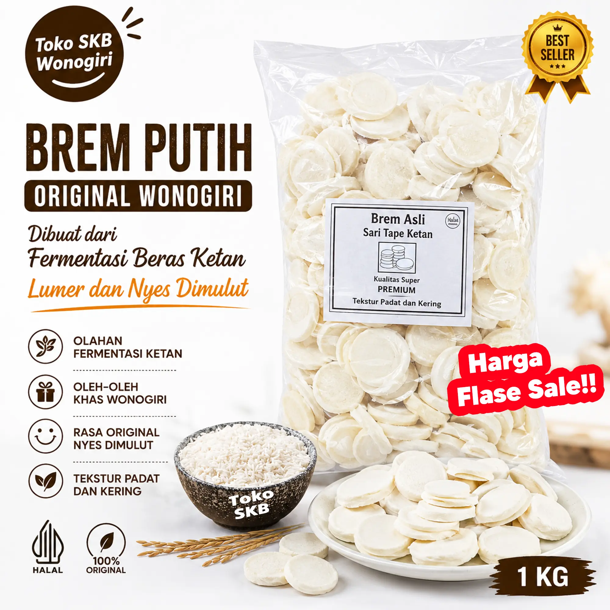 1kg Brem Putih Original Wonogiri