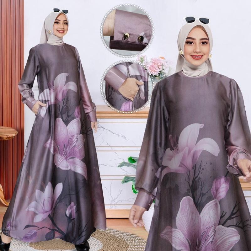 MAWAR DRESS | GAMIS LEBARAN BAHAN ARMANY SILK IMPOR |GAMIS SILK PREMIUM |GAMIS KONDANGAN TERBARU 1