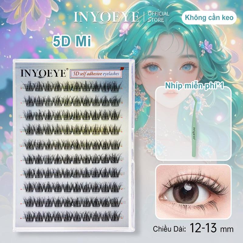 INYOEYE 5D Lông Mi Tự Dính Lông Mi Cụm Ba Chiều (D Curl) Lông Mi Giả Không Cần Keo