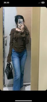 Product Review of KIYANA Cirebon Cloth - Flower Top / Long Sleeve Ribbon Coquette Knit Top / Atasan Knit Lengan Panjang Wanita Knitwear Crop Cardigan Baju Tangan Kerah from t**i 0