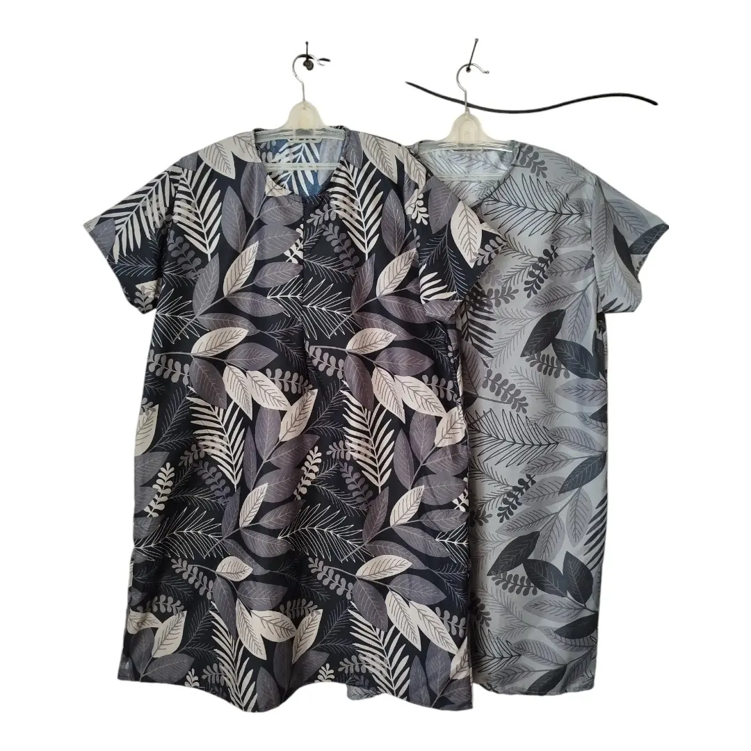 Daster LD120 Polimicro super Jumbo motif daun murah kualitas bagus nyaman model kekinian Atasan Bumil Busui Panjang Tidur Ibu Batik Kancing Rayon